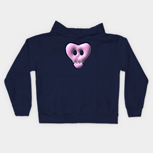 cute pink soft skull Kids Hoodie